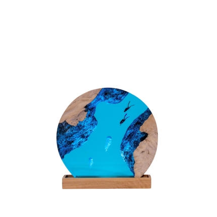 Jellyfish Column Epoxy Night Light handmade epoxy resin night light