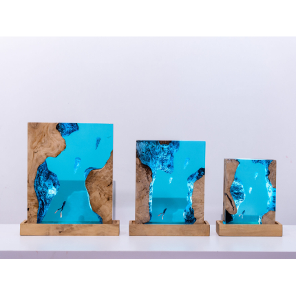 Detail view of Jellyfish Cylinder Epoxy Night Light handmade epoxy resin lamp