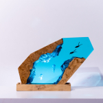 Detail view of Jellyfish Epoxy Night Light handmade epoxy resin lamp