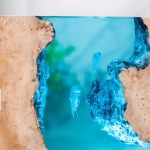 Detail view of Jellyfish Ocean Block Epoxy Night Light handmade epoxy resin lamp