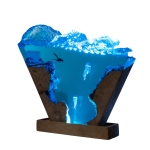 Detail view of Jellyfish Wave Epoxy Night Light handmade epoxy resin lamp