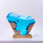 Detail view of Jellyfish Wave Epoxy Night Light handmade epoxy resin lamp