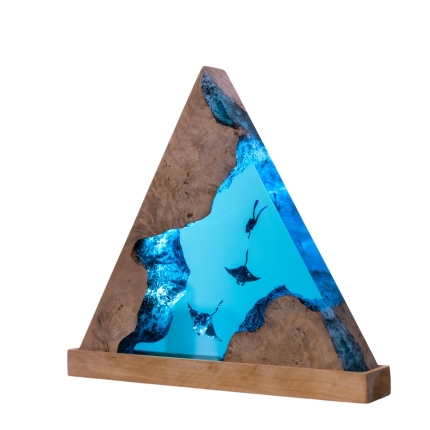 Manta Ray Canyon Epoxy Night Light handmade epoxy resin night light