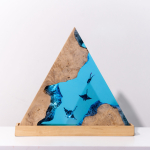 Detail view of Manta Ray Canyon Epoxy Night Light handmade epoxy resin lamp