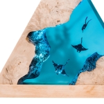 Detail view of Manta Ray Canyon Epoxy Night Light handmade epoxy resin lamp