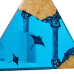 Detail view of Manta Ray Canyon Epoxy Night Light handmade epoxy resin lamp