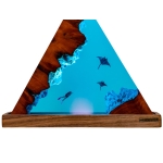 Detail view of Manta Ray Canyon Epoxy Night Light handmade epoxy resin lamp