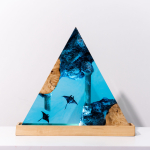 Detail view of Manta Ray Canyon Epoxy Night Light handmade epoxy resin lamp