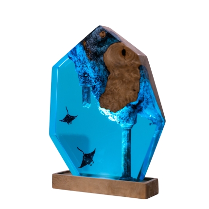 Manta Ray Epoxy Night Light handmade epoxy resin night light