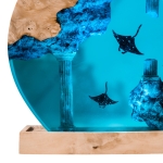 Detail view of Manta Ray Column Epoxy Night Light handmade epoxy resin lamp