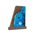 Detail view of Manta Ray Crystal Block Epoxy Night Light handmade epoxy resin lamp