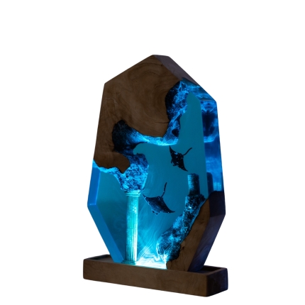 Manta Ray Epoxy Night Light handmade epoxy resin night light