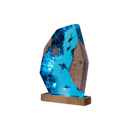 Manta Ray Epoxy Night Light handmade epoxy resin night light