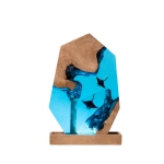Detail view of Manta Ray Epoxy Night Light handmade epoxy resin lamp