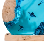 Detail view of Manta Ray Column Epoxy Night Light handmade epoxy resin lamp