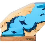 Detail view of Manta Ray Epoxy Night Light handmade epoxy resin lamp
