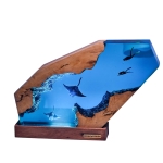Detail view of Manta Ray Epoxy Night Light handmade epoxy resin lamp