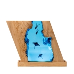 Manta Ray Ocean Block Epoxy Night Light handmade epoxy resin night light