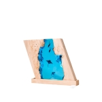 Detail view of Manta Ray Ocean Block Epoxy Night Light handmade epoxy resin lamp