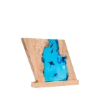 Detail view of Manta Ray Ocean Block Epoxy Night Light handmade epoxy resin lamp