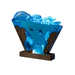 Detail view of Manta Ray Wave Epoxy Night Light handmade epoxy resin lamp