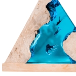 Detail view of Octopus Canyon Epoxy Night Light handmade epoxy resin lamp