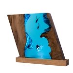 Detail view of Octopus Ocean Block Epoxy Night Light handmade epoxy resin lamp