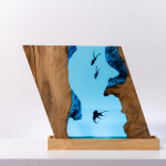 Detail view of Octopus Ocean Block Epoxy Night Light handmade epoxy resin lamp