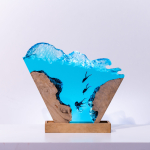 Detail view of Octopus Wave Epoxy Night Light handmade epoxy resin lamp