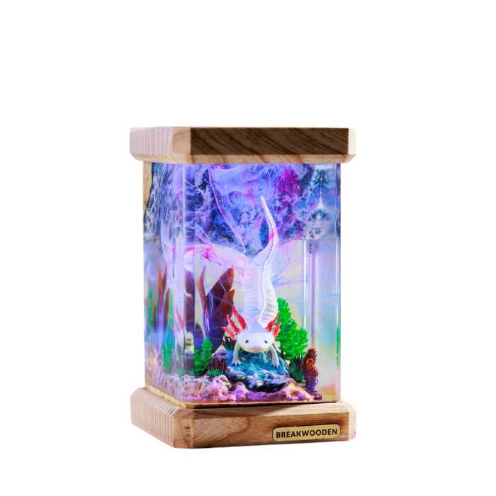 axolotl resin night light handmade resin night light by EpoLume - detail photo 1