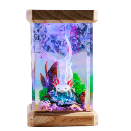 axolotl resin night light handmade resin night light by EpoLume - product photo