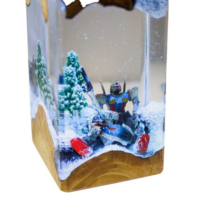 mecha warrior winter resin night light handmade resin night light by EpoLume - detail photo 1