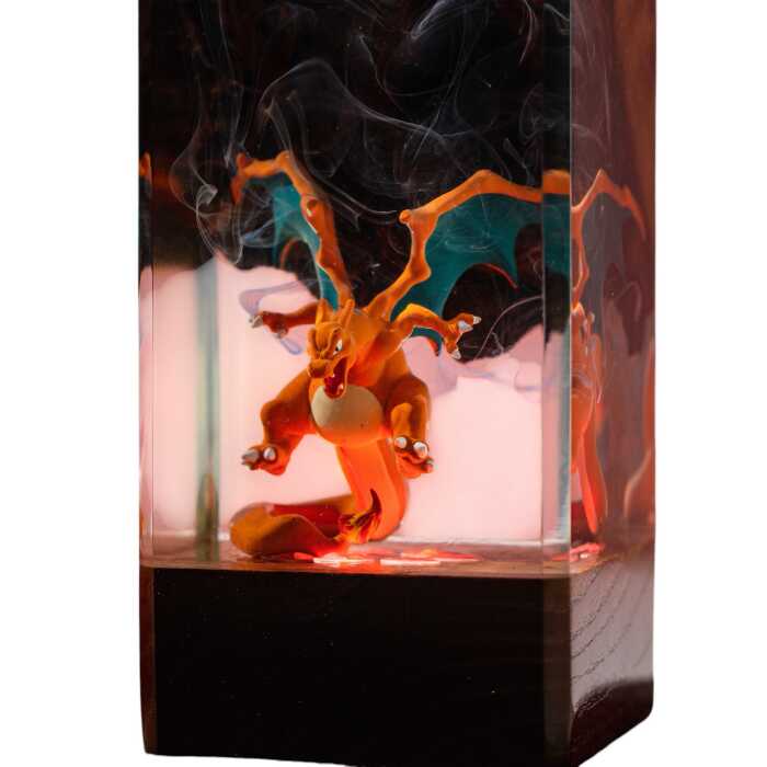 charizard resin night light handmade resin night light by EpoLume - detail photo 1
