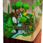 miniature forest cottage resin night light handmade resin night light by EpoLume - detail photo 2