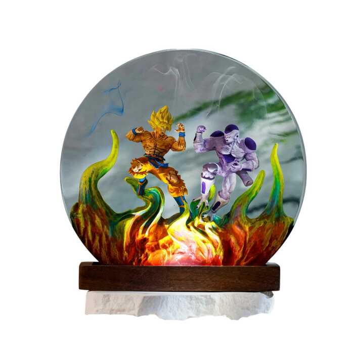 goku vs frieza resin night light handmade resin night light by EpoLume - detail photo 1