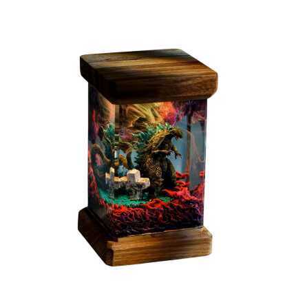 godzilla resin night light handmade resin night light by EpoLume - detail photo 1