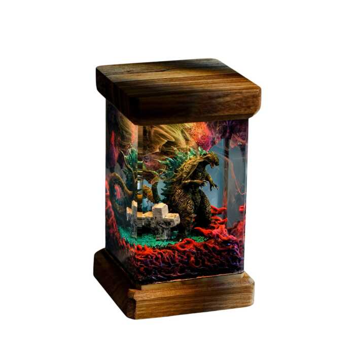 godzilla resin night light handmade resin night light by EpoLume - detail photo 1