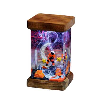 astronaut on moon resin night light handmade resin night light by EpoLume - product photo