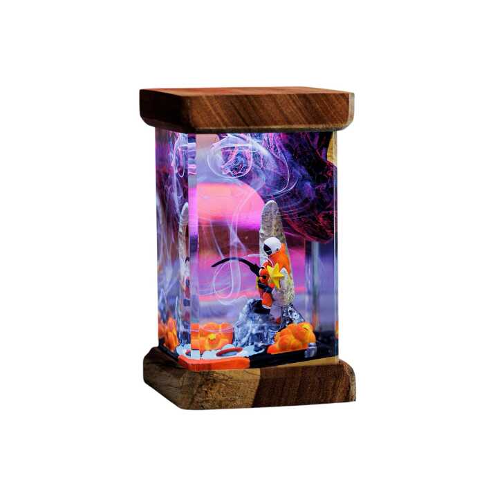 astronaut on moon resin night light handmade resin night light by EpoLume - detail photo 1