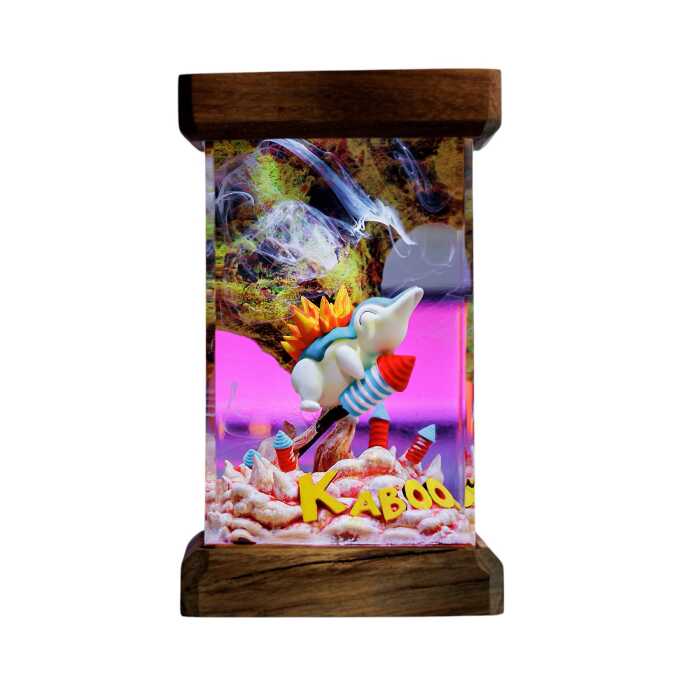 cyndaquil resin night light handmade resin night light by EpoLume - detail photo 1