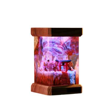 torii gate autumn resin night light handmade resin night light by EpoLume - detail photo 1