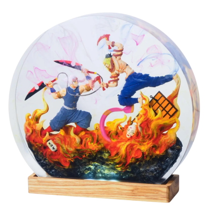 tengen vs gyutaro resin night light handmade resin night light by EpoLume - product photo