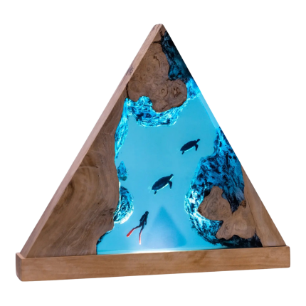 sea turtle canyon handmade resin night light by EpoLume - product photo