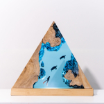 Detail view of Sea Turtle Canyon Epoxy Night Light handmade epoxy resin lamp