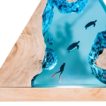 Detail view of Sea Turtle Canyon Epoxy Night Light handmade epoxy resin lamp