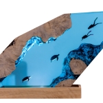 Detail view of Sea Turtle Epoxy Night Light handmade epoxy resin lamp