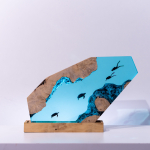 Detail view of Sea Turtle Epoxy Night Light handmade epoxy resin lamp