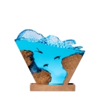 Detail view of Sea Turtle Wave Epoxy Night Light handmade epoxy resin lamp