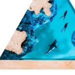 Detail view of Shark Canyon Epoxy Night Light handmade epoxy resin lamp