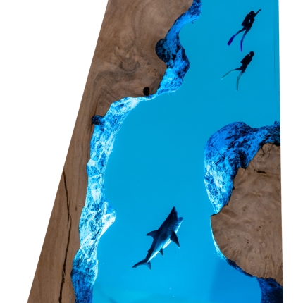 Shark Crystal Block Epoxy Night Light handmade epoxy resin night light